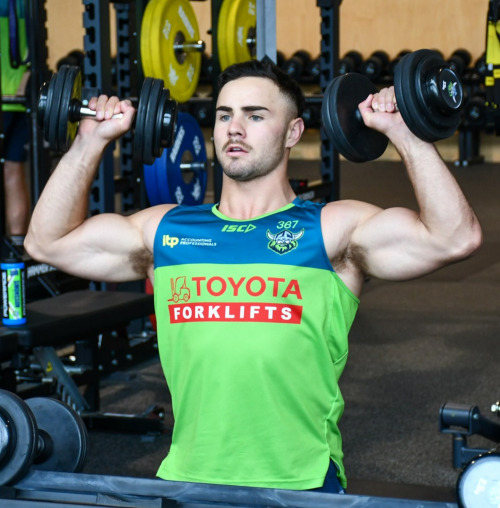 roscoe66:  Canberra Raiders players Harley Smith-Shields, Hudson Young, Jack Wighton, Jarrod Croker,   Charnze Nicoll-Klokstad, Elliot Whitehead, Brad Schneider and Tom Starling