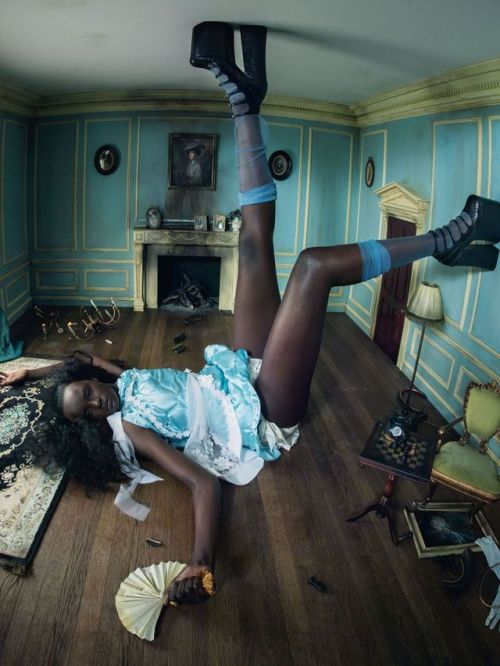 thepowerofblackwomen: This all-Black Alice-in-Wonderland themed 2018 Pirelli calendar though.  Lupita Nyong’o as The Dormouse Duckie Thot as Alice Naomi Campbell and Sean ‘Diddy’ Combs as The Beheader RuPaul and Djimon Hounsou as The Queen and King