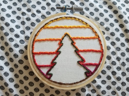 arcanebf:Well, are you ready to join the Pine Guard?[image description: a small embroidery hoop with