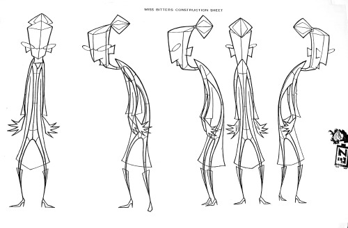 Invader Zim: Professor Membrane/ Ms. Bittersfrom season 1 official Model sheets. 