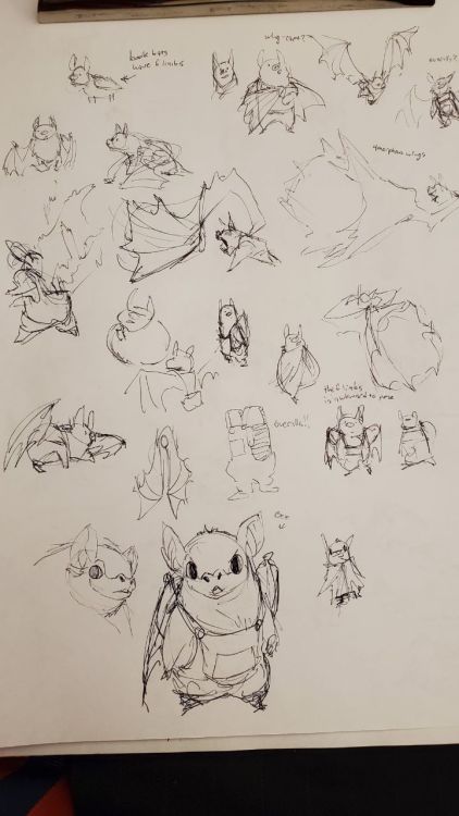 spejoku:  im doin vis/dev for a project and here’s some drawings of some mices and bat bois