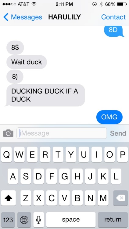 malcherie: Oh autocorrect, our old friend. My first name is haru and my last name is&hellip;.