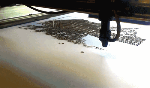 theantidote:  Laser Cut Street Map Videos  CutMaps is an Etsy store which creates