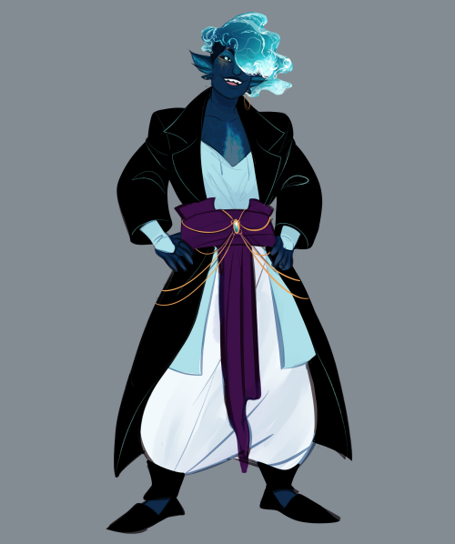 ryuichifoxe:I revisited an old design for a genasi tempest cleric and, yes, I spent WAY too much tim