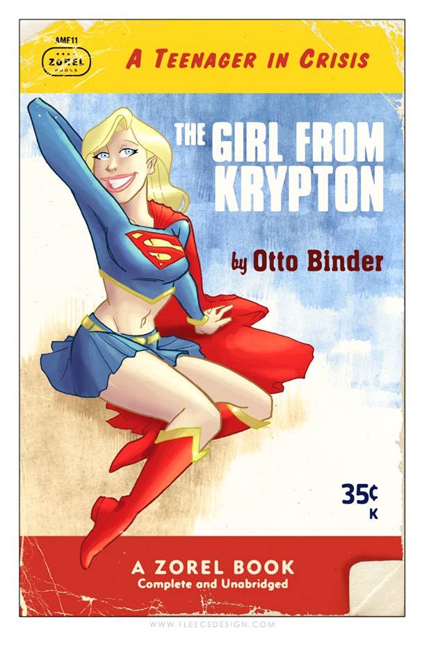 seriousgiggles:  Book cover parodies with comic book characters by Tony Fleecs