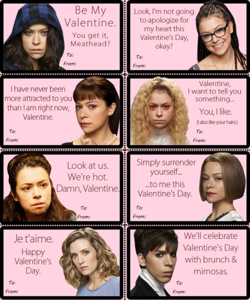 obstorylines:Orphan Black Valentines for all your buddiesBringing these Orphan Black Valentines back