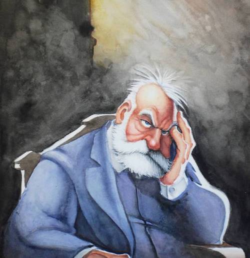 Victor Hugo #watercolor #caricature #randyhaycock #art #victorhugo