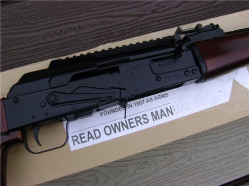 gunrunnerhell:  Saiga 12 IZ-406 Dragunov A limited edition and production run from Legion, this is a mocked up Saiga 12 that mimics the SVD Dragunov, albeit a very poor imitation. A special wood stock and handguard set give the look and general feel of