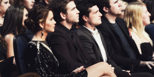 frostingpeetaswounds:  Josh, Jen, & Liam finding out that The Hunger Games won. 