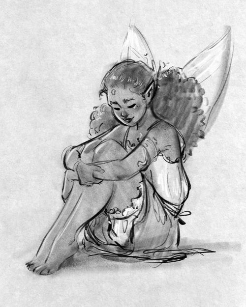 Just a quick little sketch for today  • • • #fairy #fantasyart #fantasycharacter #fai