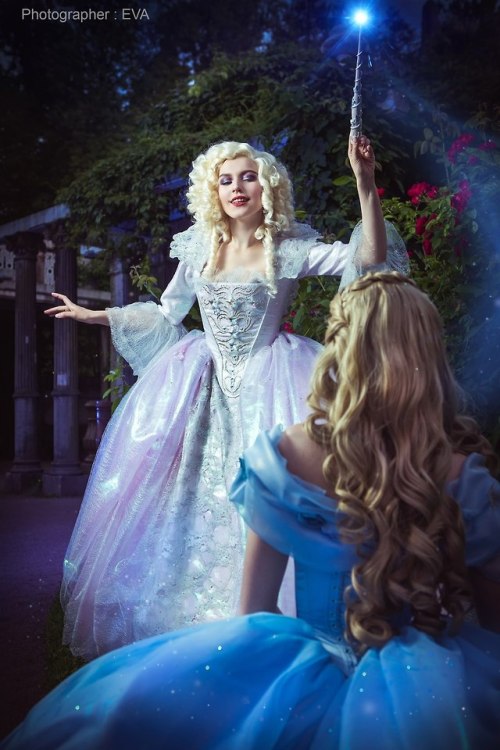 Bibbidi-bobbidi-boo!Cinderella 2015- Ella/ Fairy Godmother cosplayElla: https://www.instagram.com/tr