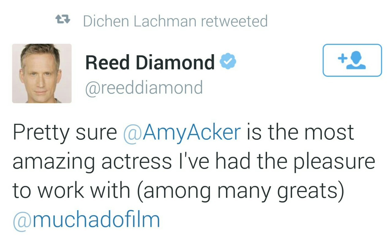 dichenlachmandaily:  Dichen Lachman retweeted “‏@reeddiamond: Pretty sure