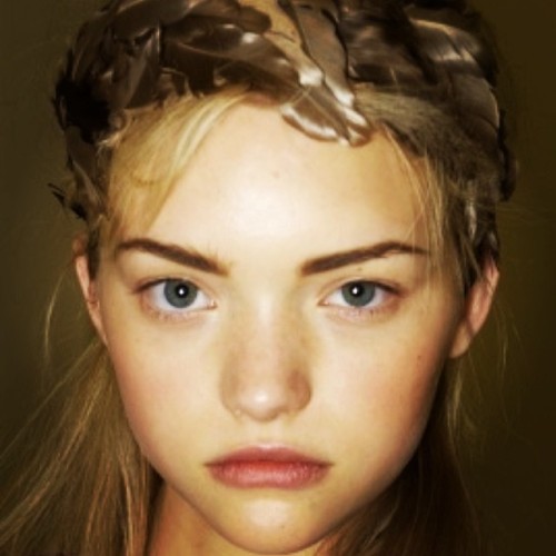 :  Gemma Ward backstage at Miu Miu S/S 2004 
