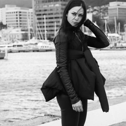 aliciahannahnaomi: Another view of this crazy voluminous #rickowens jacket and Hobart harbour views&