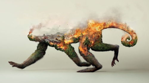 linxspiration: Destruction Of Wildlife Illustrated in Clever Double Exposure Ads