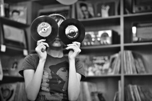 Girls with Vinyl Records