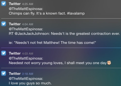 Favorite Matthew tweets I’ve stored.