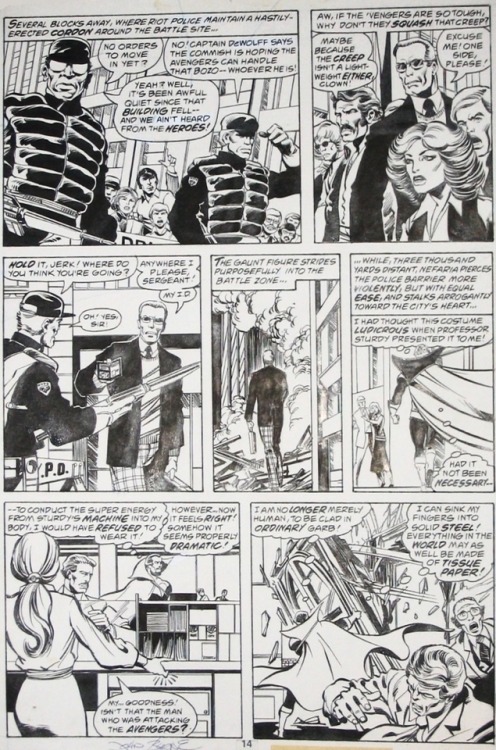 Avengers #165, page 14 by John Byrne & Pablo Marcos & Phil Rache. 1977.