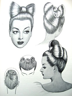 retrowunderland:  Vintage Pin Up Hairstyles From “The Art and Craft of Hairdressing”,  Edited version c.1958, originally published in 1931. 