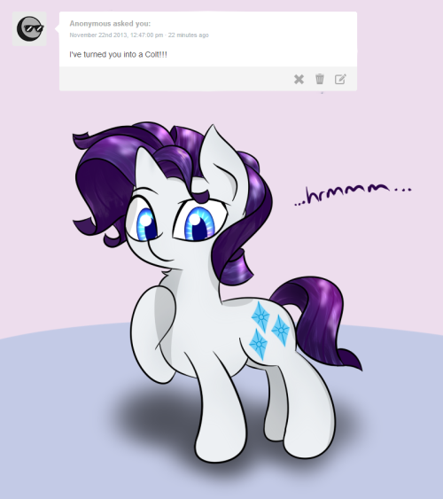 askfillyrarity:  …still fab. ((1/1, as in Rarity will be a filly next post))  <3
