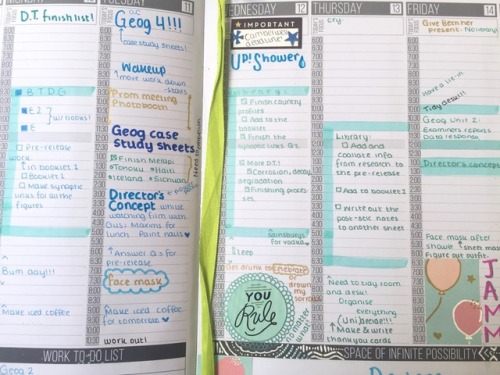 disneygirlstudies:My blue/green passion planner spread for last week, it was very busy with lots of 