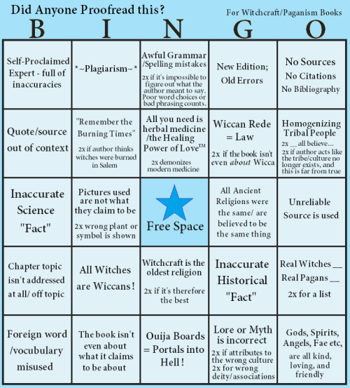 breelandwalker: asksecularwitch: meudwen: Made some shiny new bingo sheets for asksecularwitch! I ho