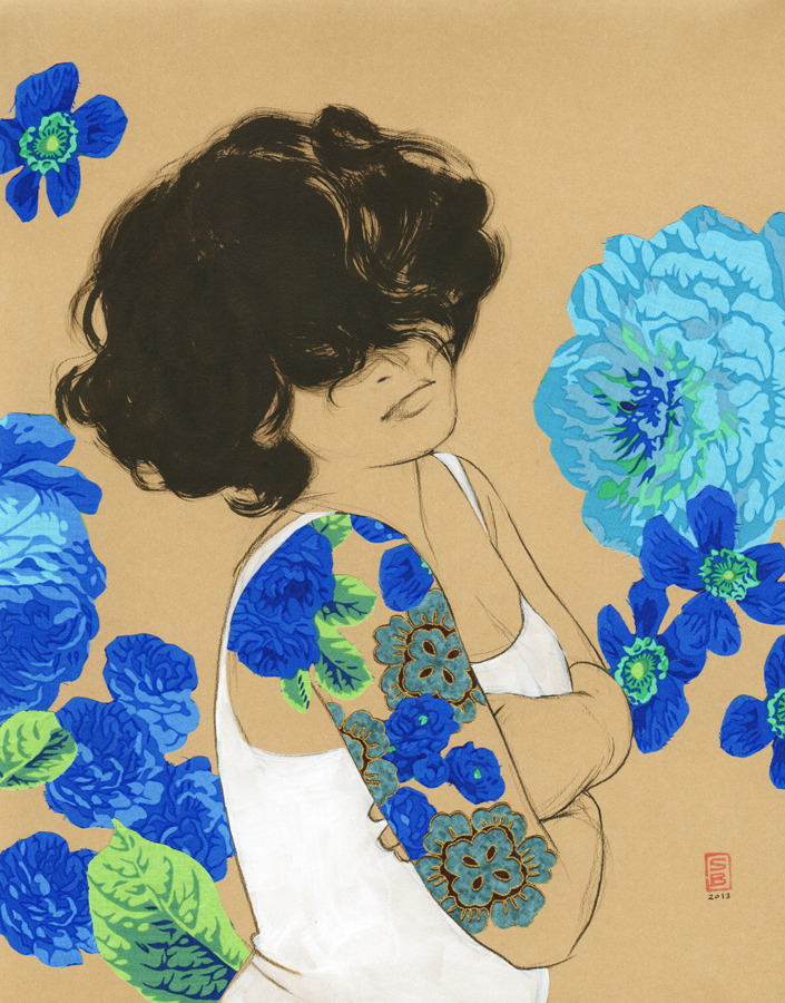 illustratosphere:  Flower girls series by Stasia Burrington Prints available on Etsy