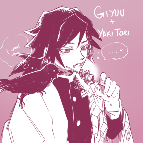 wa-shoi: I was doing drawing prompt on my twitter.  Kimetso no Yaiba character + Favorite food.  The