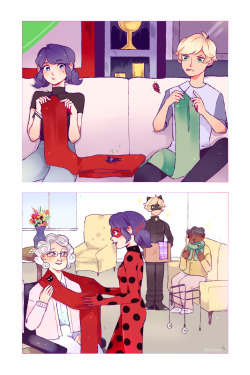 calicovu: in which marinette teaches adrien how to knit :’) based off my experiences working at a nursing home!! 