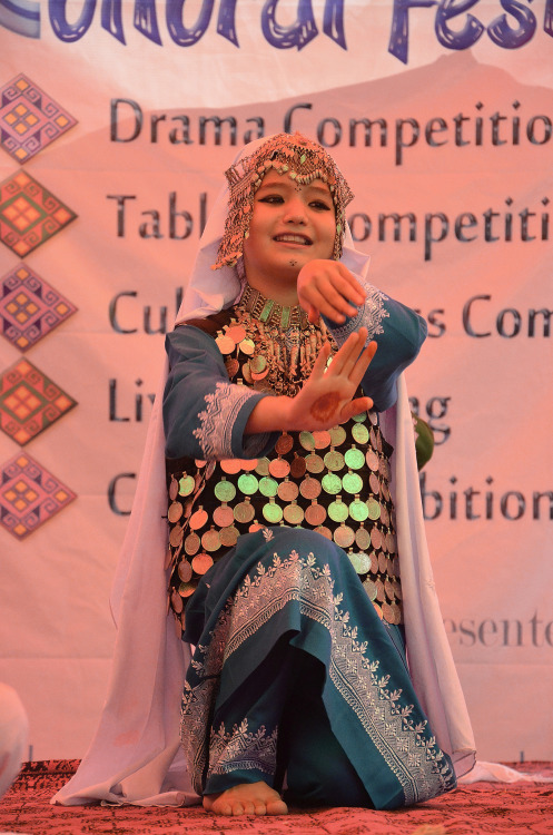 peshawar2quetta: Hazara girls wearing traditional clothes and jewelry at a cultural festival in Quet