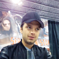 sebastiansource:Sebastian writing “I’m with you till the end of the line” in Romanian for a fan’s ta