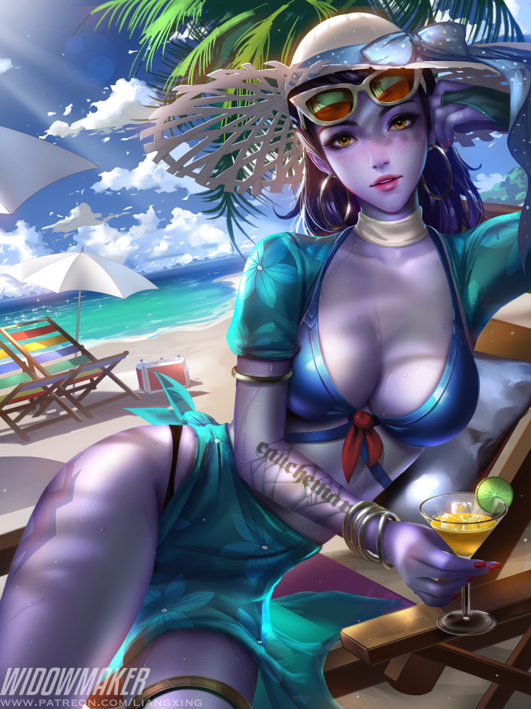 cyrail: Widowmaker’s new summer skin by Liang-Xing  Featured on Cyrail: Inspiring