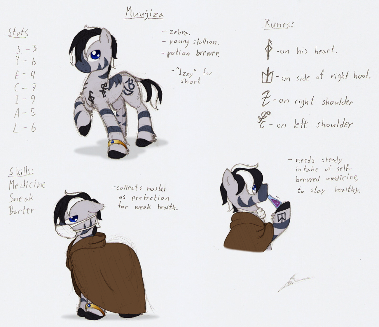 The Den of Ravenpuff — Zebra Izzy as a Fallout Equestria character for