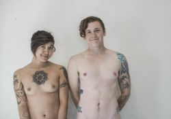 mkwftm:  An incredible lover accompanied me on my last photo shoot (13 months on T).  She is much more feminine/female bodied than I and we thought it would be cool to show some juxtaposition.  A side note:  To anyone who thinks no one will love them