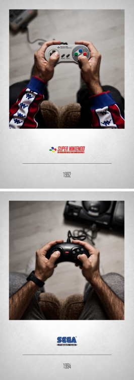 theomeganerd:  Video Game History Through Controllers by Javier Laspiur