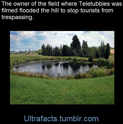 ultrafacts:    The iconic hill that was home to children’s TV favourite Teletubbies has been turned into a pond ­because its owner was sick of tourists visiting  [x]  (Fact Source) For more facts, follow Ultrafacts 