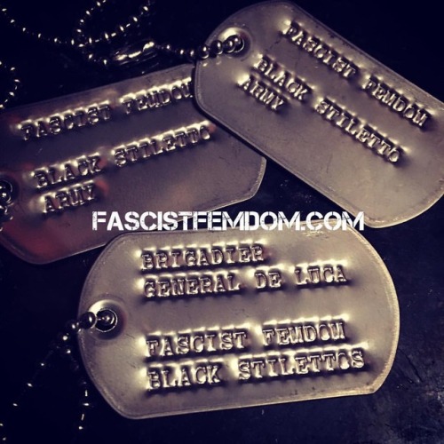 We wear the name of our army proudly! #fascistfemdom . . . . #dogtags #miliatryfetish #nationofmd #b