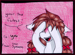 Symbianl:“Um, Ah Dunno What To Say… Ehehe Heee…” ^^’ Drawing Given By @Go-Askcolorsplashpony