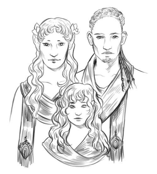 scorpionhoney:Gondolin Royals: Eärendil and his parents Idril and Tuor