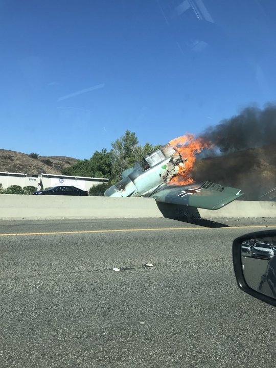 punkfather:  jooferslannister:   gorps:  gorps:   Hey everyone how’s ur day im in traffic bc a fucking plane crashed on the freeway   Average day on a california freeway  is. that a Luftwaffe plane??    It sure is! 