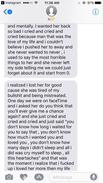 sexual-texts: I’m gonna leave this right here because this is so damn sad Ha! You don’t realize what