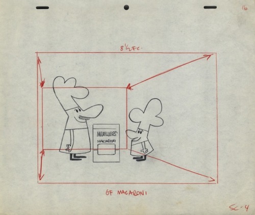 ‪Production art from various ads made by UPA. UPA animation was perfect for TV ads, as it could be p