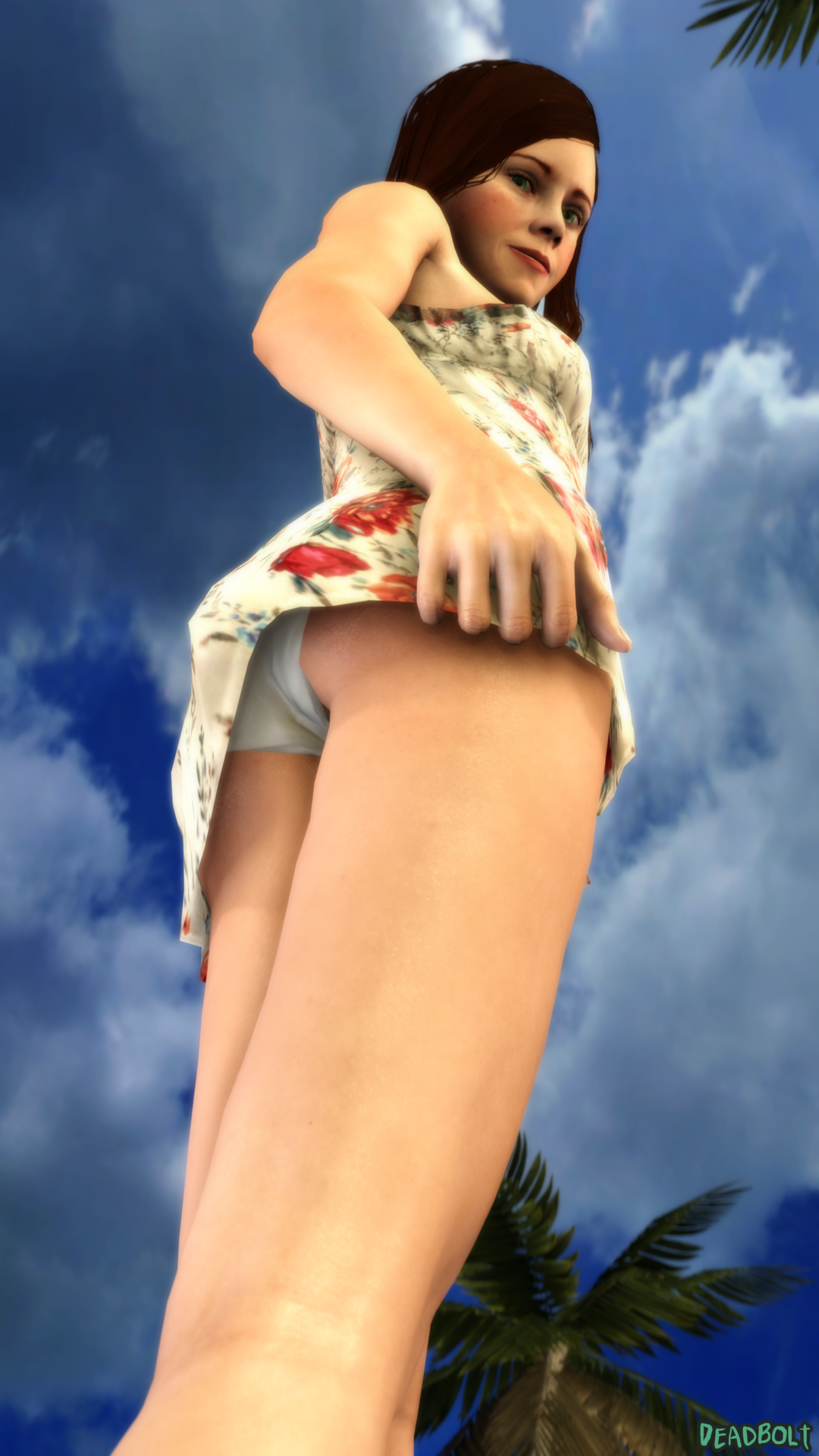 Victoria Upskirt in her Summer DressNote: Hadn’t used Victoria in awhile and I