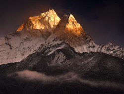 flustered-princess:  Clearing Storm over Ama Dablam | Michael Anderson 