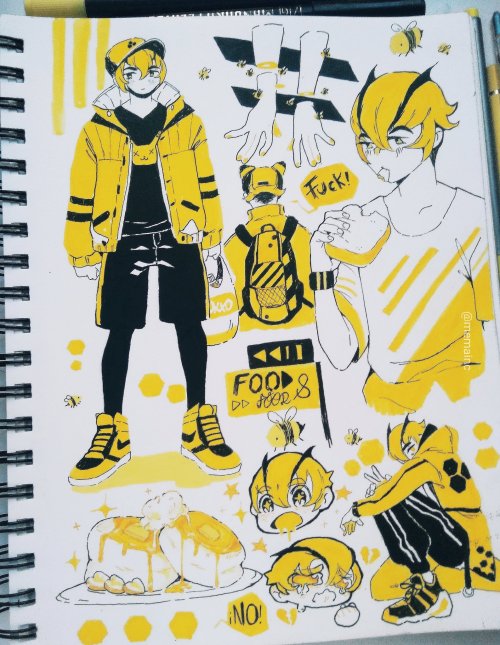 For the ones who wanted to see more of  this bee boy, here are some sketches! Also i’m more active i