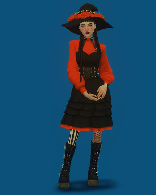 Set - The Witching Hour (part 2)New mesh (EA-mesh edit)4 Dresses + Hat with Roses15 swatchesFemale o