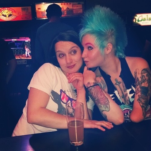 Stolen from @Erokem fun night out with great peeps #northpark #coinop #bluehair #tattoos #drinks