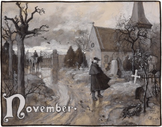 catonhottinroof:  Gustave Adolf Closs (1864 - 1938) Die zwölf Monate. Januar bis Dezember.   