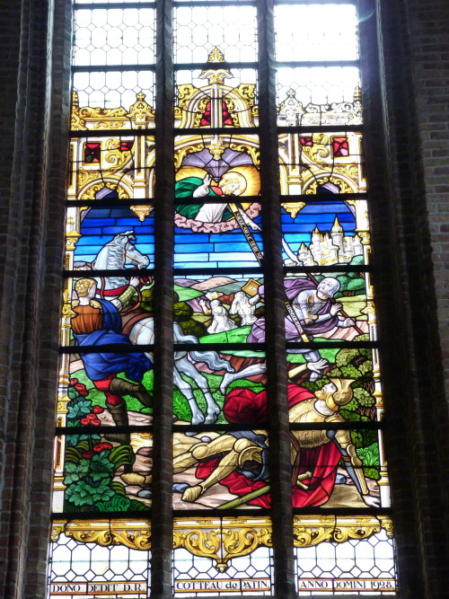 Today’s Flickr photo with the most hits: the Conversion of St Paul, church window, Langemark, Belgiu