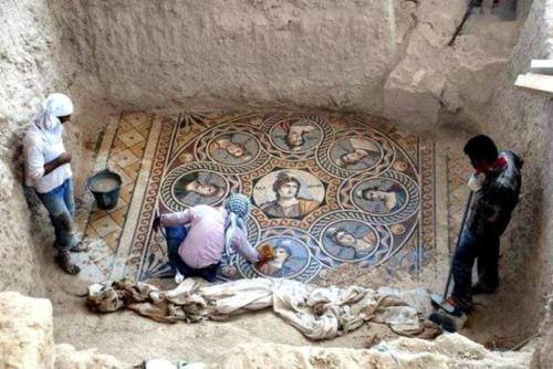 emmagleason:  stunning picture: Greek floor mosaic recently excavated in southern Turkey, near the Syrian border.